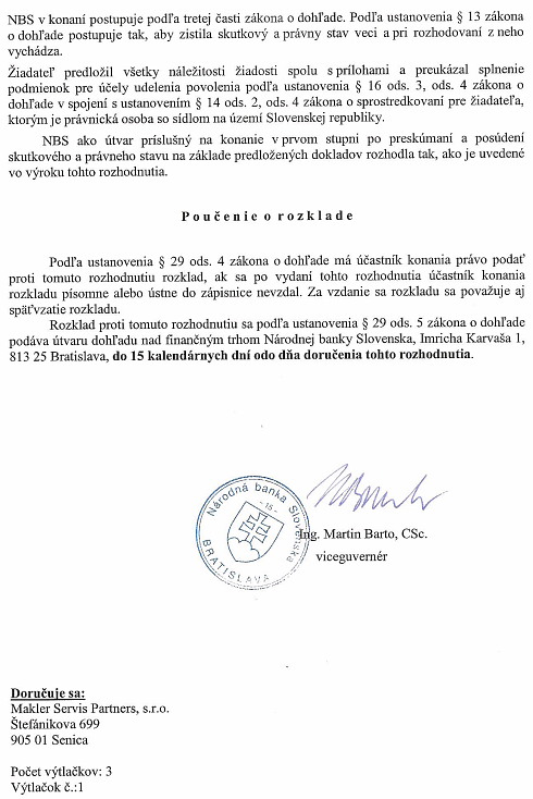 Licencia NBS strana 2